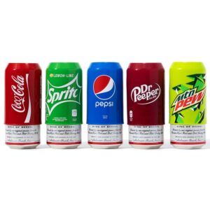 5 Pack Silicone Can Covers, Hides Can as Soda, Sleeve Accessory for Your Drink Disguise Suitable for All Standard 12 OZ Cans
